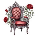 Gothic chair watercolor illustration Royalty Free Stock Photo