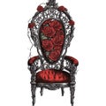 Gothic chair watercolor illustration Royalty Free Stock Photo