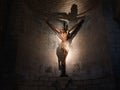 Gothic Christ in Puente La Reina, Spain Royalty Free Stock Photo