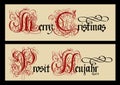 Gothic Christmas calligraphy. Uncial Fraktur.