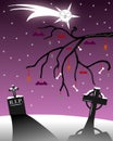 Gothic christmas greeting card with tombstones Royalty Free Stock Photo