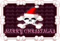 Gothic christmas greeting card with skull, fun, colors.