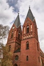 Gothic church with belfries Royalty Free Stock Photo