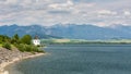 Gothic church Havranok at Lake Liptovska Mara, Slovakia Royalty Free Stock Photo