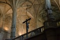 Gothic church interior with Jesus and the Cross Royalty Free Stock Photo