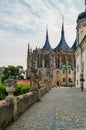 Gothic church landmark, Saint Barbara cathedral - Sv. Svata Barbora in city of Kutna Hora Royalty Free Stock Photo