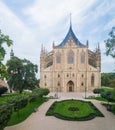 Gothic church landmark, Saint Barbara cathedral - Sv. Svata Barbora in city of Kutna Hora Royalty Free Stock Photo