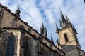 Gothic Church of Our Lady before Tyn, Old Town square, Prague, Czech Republic, sunny day Royalty Free Stock Photo