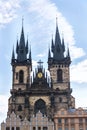 Gothic Church of Our Lady before Tyn, Old Town square, Prague, Czech Republic, sunny day Royalty Free Stock Photo