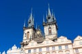 The gothic Church of Our Lady before Tyn in Prague main square in the unesco historic center, Czech Republic