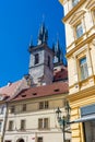 The gothic Church of Our Lady before Tyn in Prague main square in the unesco historic center, Czech Republic