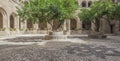 Gothic Cloister of Convent of San Benito de Alcantara, Caceres, Spain Royalty Free Stock Photo