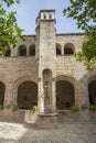 Gothic Cloister of Convent of San Benito de Alcantara, Caceres, Spain Royalty Free Stock Photo