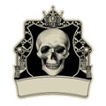 Gothic coat of arms with skull with crown.