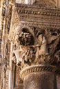 Gothic column cap with angels