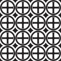 Gothic Cross in the circle seamless pattern. Popular motiff in Medieval european and Byzantine art.