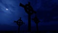 Gothic Cross With Rain Thunder and Flash Royalty Free Stock Photo