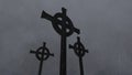 Gothic Cross With Rain Thunder and Flash