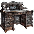 Gothic desk watercolor illustration Royalty Free Stock Photo