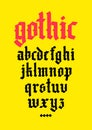 Gothic, display English alphabet. Vector. Medieval Latin letters. Classic old European style. Calligraphy and lettering. Lowercase