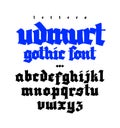 Gothic, display English alphabet. Vector. Medieval Latin letters. Classic old European style. Calligraphy and lettering. Lowercase