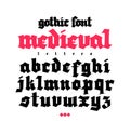 Gothic, display English alphabet. Vector. Medieval Latin letters. Classic old European style. Calligraphy and lettering. Lowercase Royalty Free Stock Photo