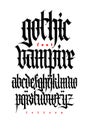 Gothic, display English alphabet. Vector. Medieval Latin letters. Classic old European style. Calligraphy and lettering. Lowercase