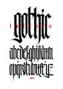 Gothic, display English alphabet. Vector. Medieval Latin letters. Classic old European style. Calligraphy and lettering. Lowercase Royalty Free Stock Photo