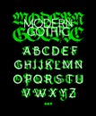 Gothic, display English alphabet. Vector. Medieval Latin letters. Mixing with subtle grotesque. Old European style. Calligraphy an