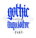 Gothic, display font composition. Vector. Medieval Latin letters. Classic design.