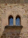 Gothic double window in SigÃÂ¼enza. Spain. Royalty Free Stock Photo