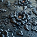 Gothic Elegance: Embossed Floral Tapestry