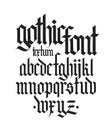 Gothic, English alphabet. Vector set. Font for tattoo, personal and commercial purposes. Elements isolated on white background. Ca