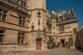 Gothic facade of the Cluny Museum, with a rich collection of medieval art artifacts in Paris. Royalty Free Stock Photo