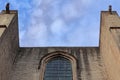 Gothic facade of Girona`s cathedral main landmark