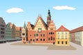 Gothic facade of historic Town Hall of Wroclaw Royalty Free Stock Photo
