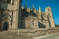 Facade with staircase and decorated door at the Guarda Cathedral Royalty Free Stock Photo