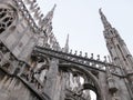 Gothic Flying Buttresses of Milan Cathedral Royalty Free Stock Photo
