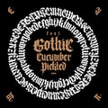 Gothic font from Latin letters. Vector. English alphabet. Medieval European style. English alphabet 9th-19th century. Royalty Free Stock Photo