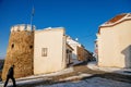 Gothic Fortress walls  Putim Gate in winter sunny day  Medieval fortifications  historical architectural monument Putimska brana Royalty Free Stock Photo