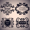 Gothic frame set. Calligraphic design elements Royalty Free Stock Photo