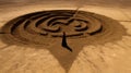 Gothic Futurism: A Desert Maze Shaped By Land Art And Spirals Royalty Free Stock Photo