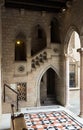 Gothic gallery and inner courtyard in palace Generalitat de Catalunya