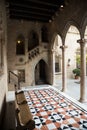 Gothic gallery and inner courtyard in palace