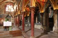 gothic gallery in a protestant church (saint-pierre-le-jeune church) - strasbourg - france Royalty Free Stock Photo