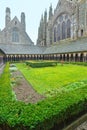 The Gothic gallery of St. Michael monastery. Mont Saint-Michel,