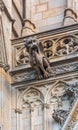 Gothic gargoyles on the facade of Cathedral of the Holy Cross an