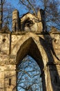 Gothic gate. The Demidovs' estate. Thais. Leningrad region. Clock tower. Royalty Free Stock Photo