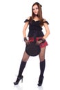 Gothic girl in mini skirt with hat