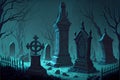 Gothic graveyard. Halloween background. Vector illustration. Eps 10